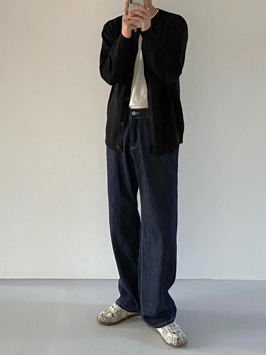 Cent Selvage jean - 남자 일자핏 네프사 롤업 와이드 생지