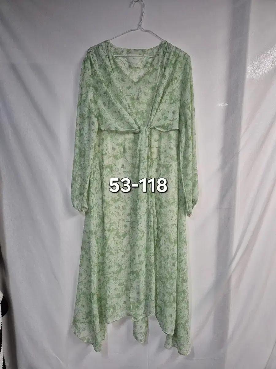그린 쉬폰 여름 원피스 53-118