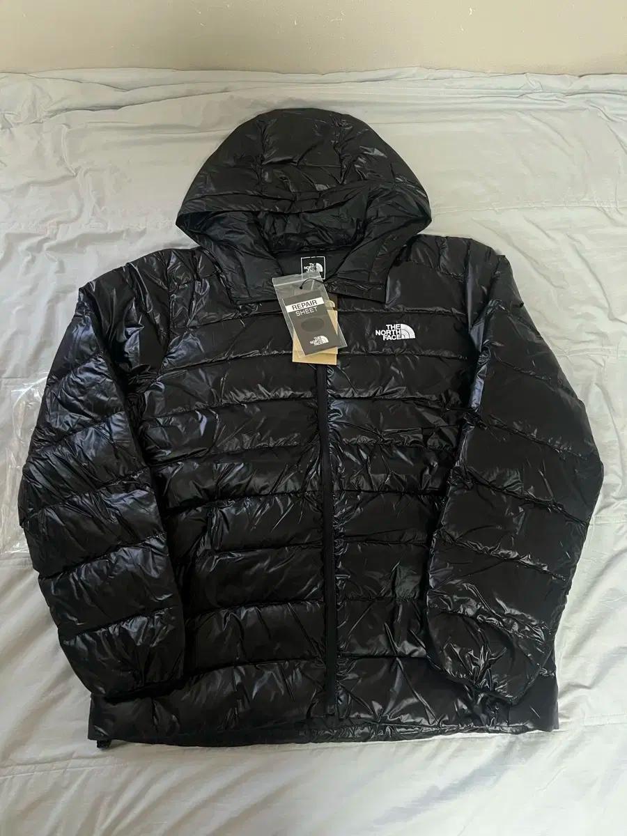 (L) 노스페이스 마티에 유광 경량패딩 덕다운 블랙 새상품