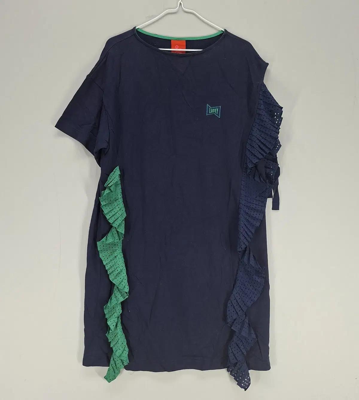 [AI 90%] 럭키슈에뜨 여95 반팔원피스 봄가을 네이비 64329