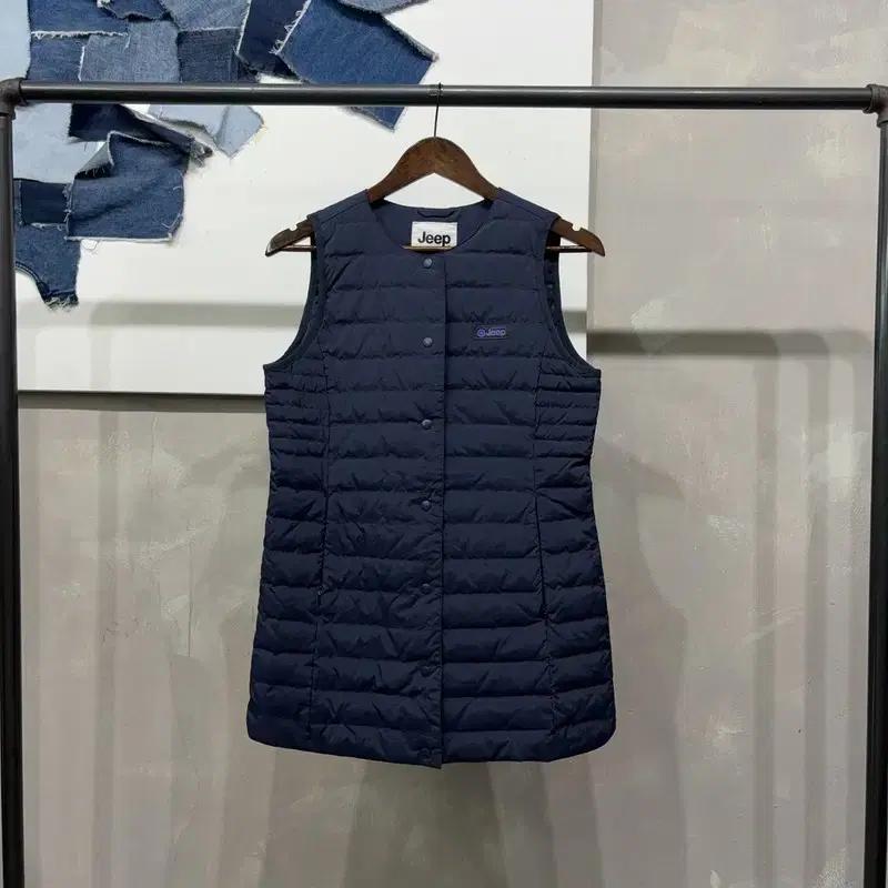 (95) 지프 여성 캐주얼 오리털 덕다운 롱 경량패딩 조끼