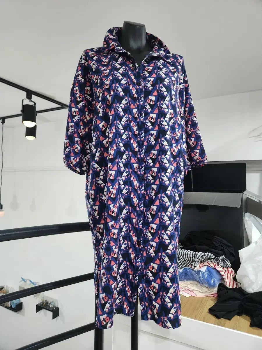 유니크패턴 쉬폰 시폰 롱셔츠 롱원피스