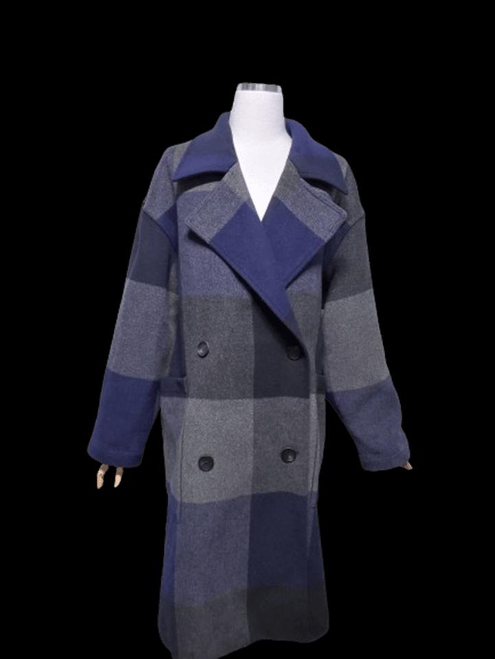 얼그레이인뉴욕 정품 울소재 여자 겨울용 여성 체크모직롱코트자켓 프리