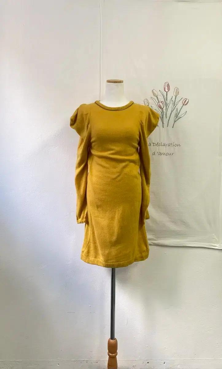 시스템 퍼프 롱 슬리브 미니 원피스