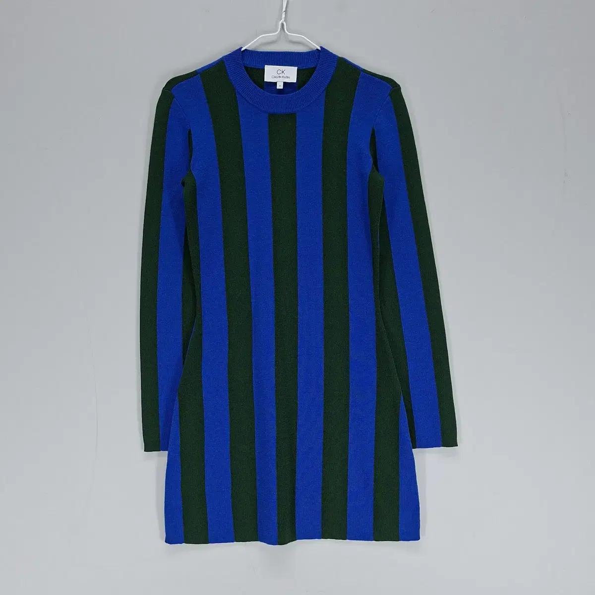 [AI 90%] 캘빈클라인 여85 니트원피스 봄가을 블루 64377