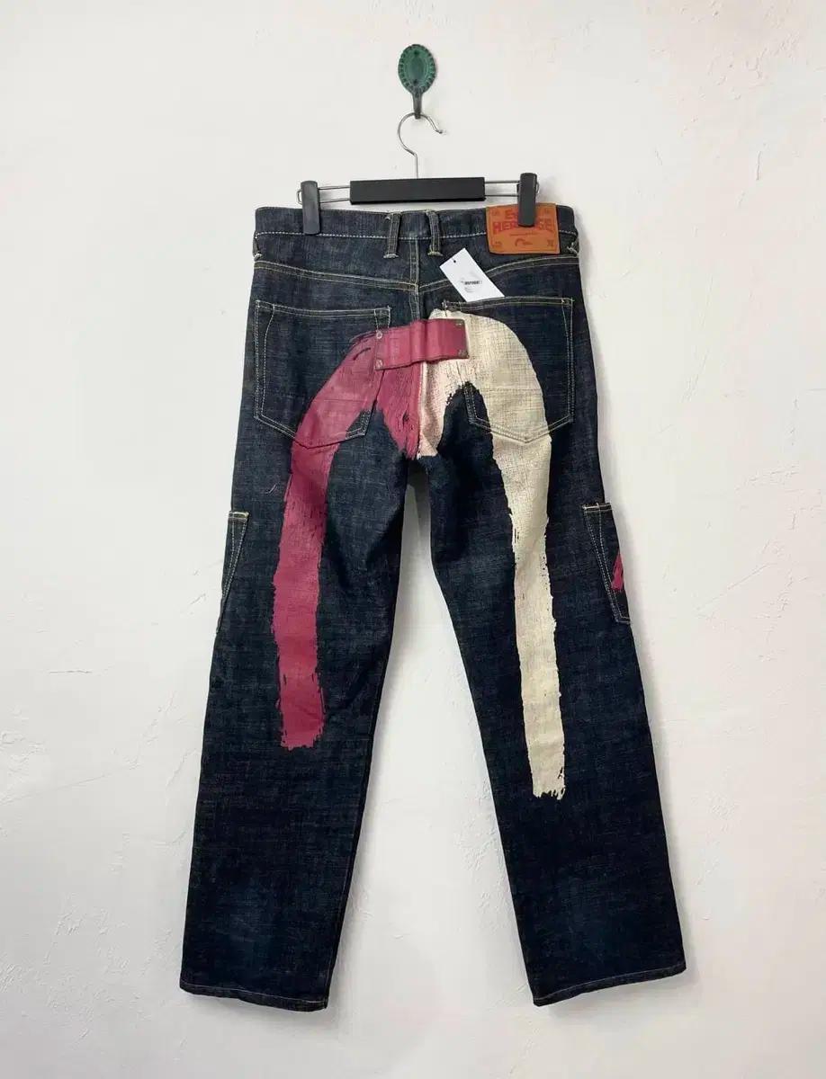 Evisu 에비수 빅 다이콕 페인트 카고 데님 팬츠 pant