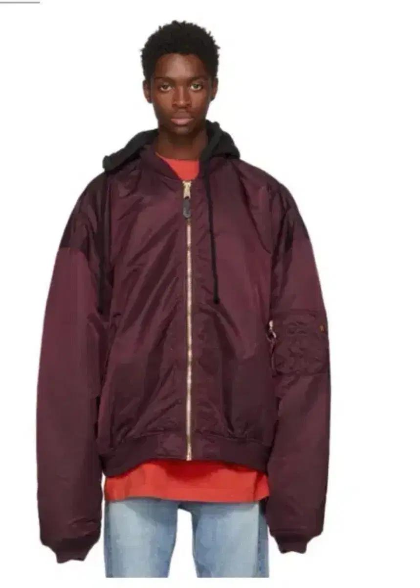 [Vetements] 베트멍 후디드 봄버 버건디