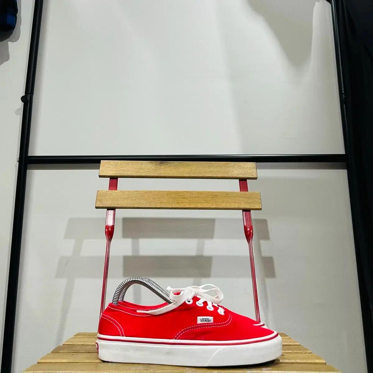 235) 반스 운동화 여성 여자 신발 어센틱 레드 캔버스