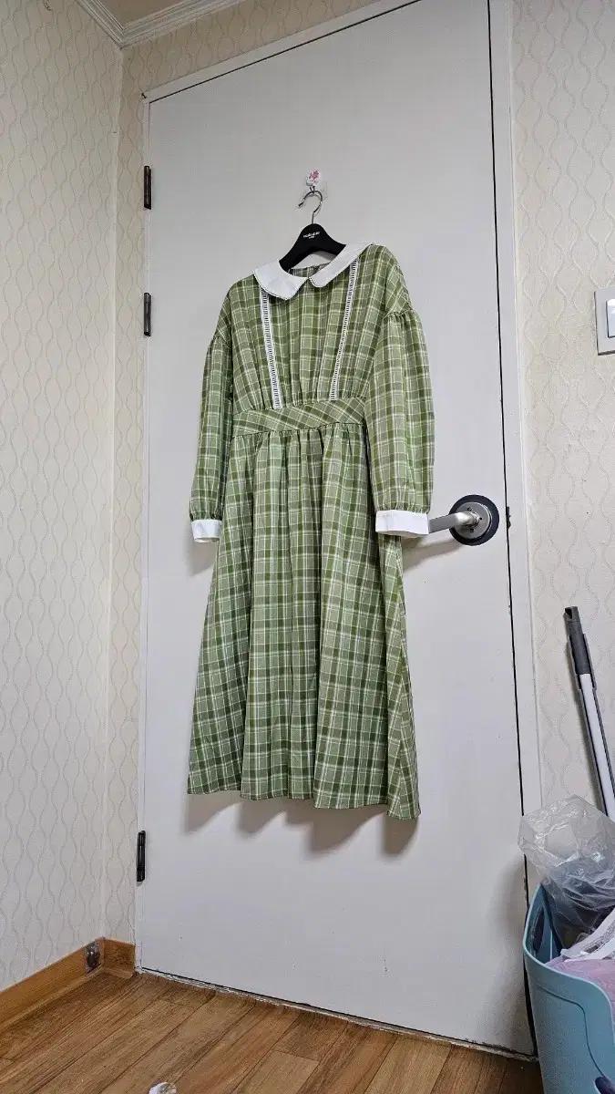 시눈 체크 오버핏 원피스 봄가을용 (1025)