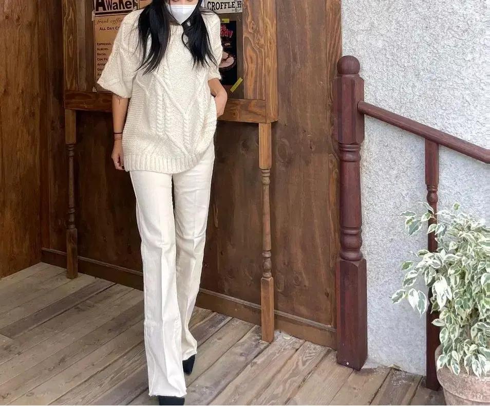 헤이 알파카 케이블 니트 -아이보리,프리