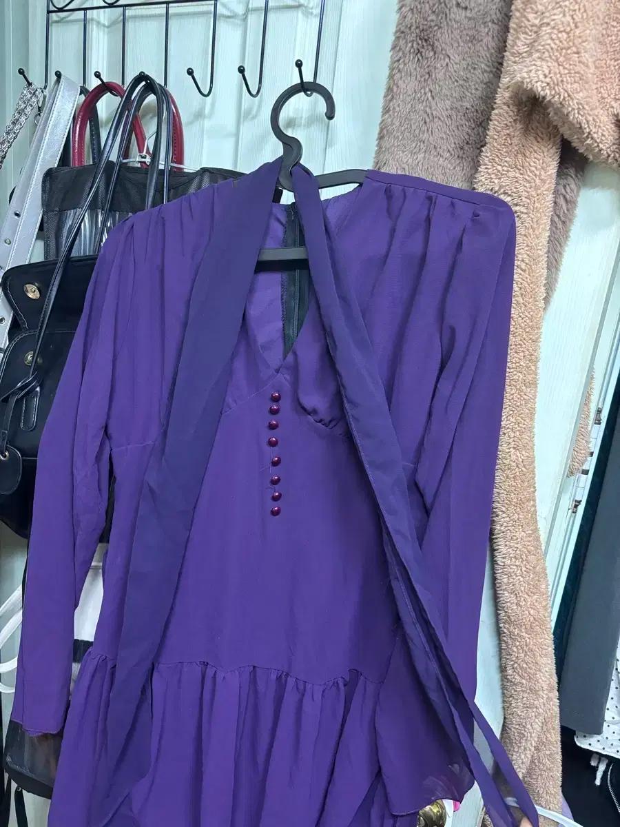 보퍼플 쉬폰 원피스