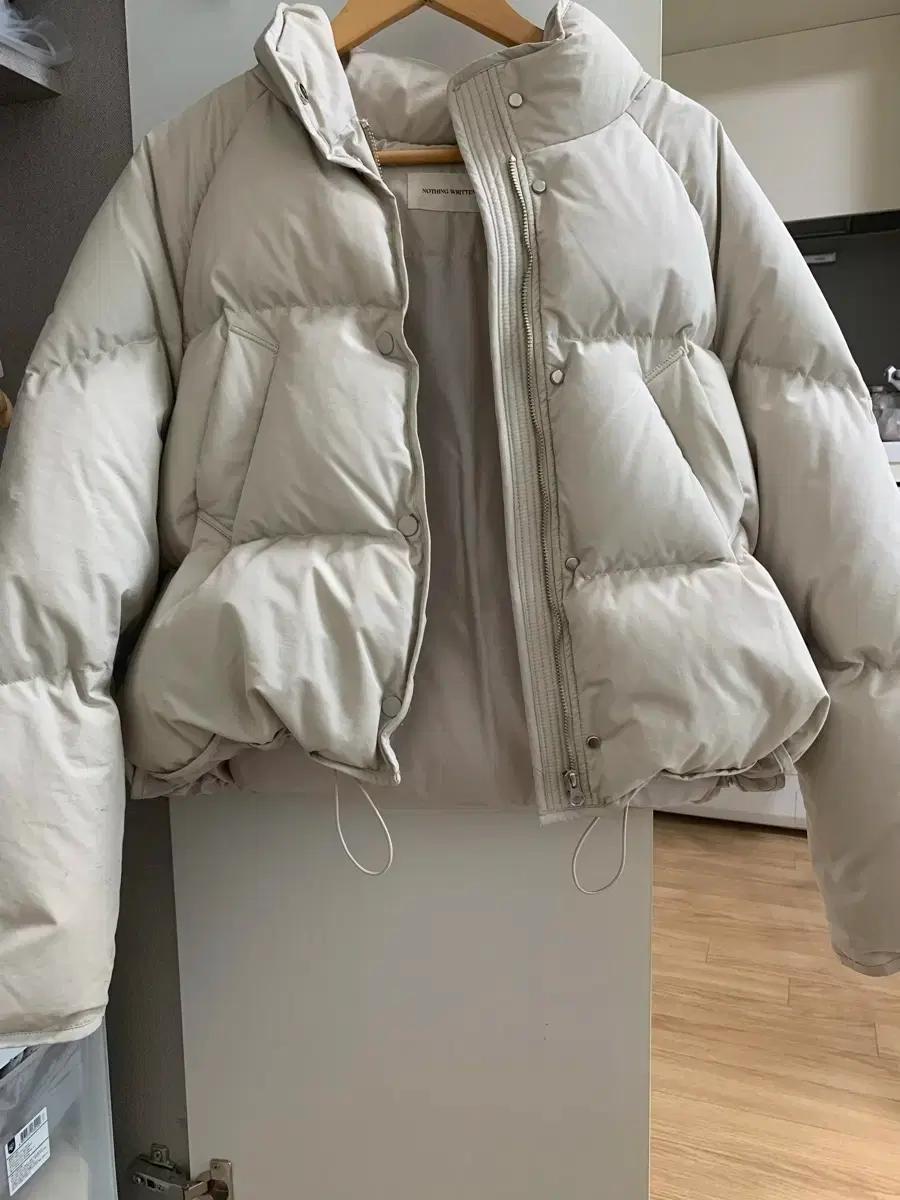 낫띵리튼 패딩 Cropped string puffer jacket (Wh