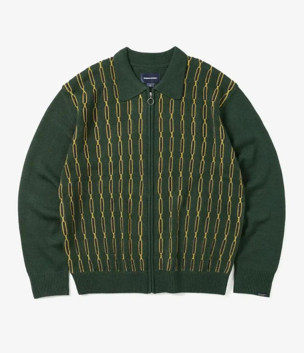 디스이즈네버댓 체인 집업 폴로 그린 XL Chain ZipUp Polo