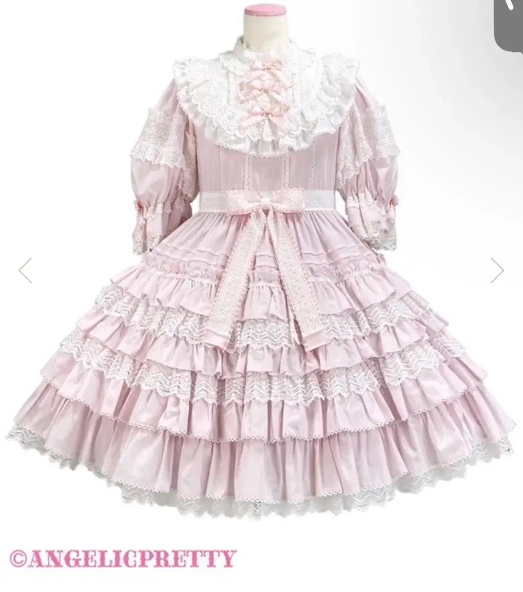 엔젤릭프리티 Antique Frill Doll 핑크 원피스&보닛 세트