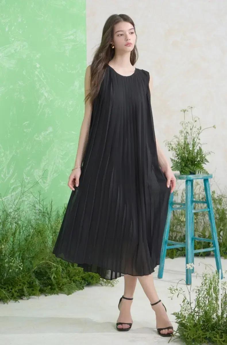 (88)여성 케이수 플리츠 쉬폰 원피스 여름