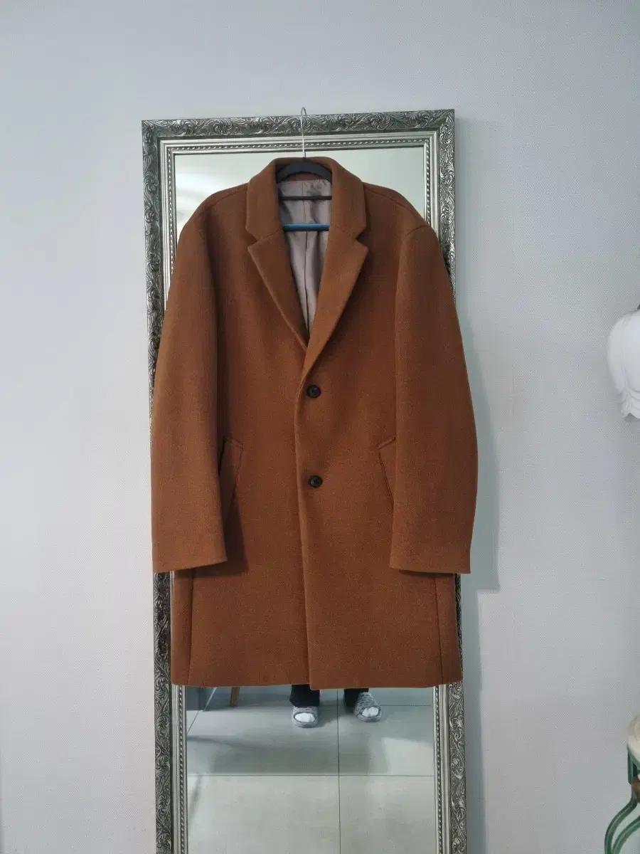 (상태최상) 베이직하우스 울혼방 세미오버핏 남성코트 105