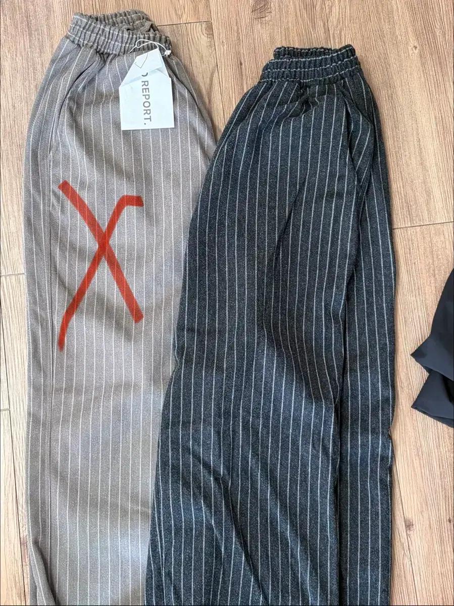 호노 리포트 hono report 스트라이프 팬츠 챠콜 2size