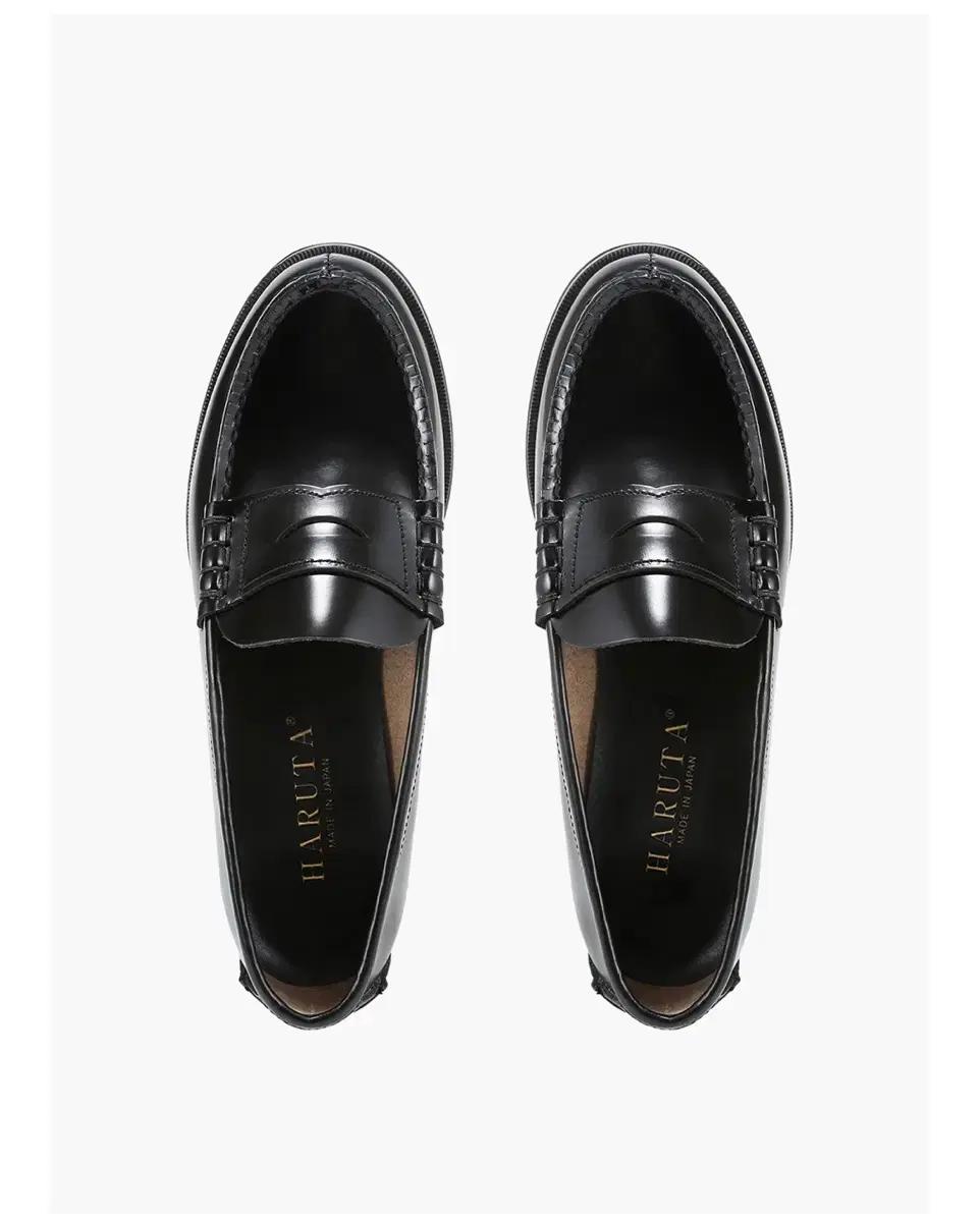 하루타 여성용 소가죽 페니로퍼 블랙