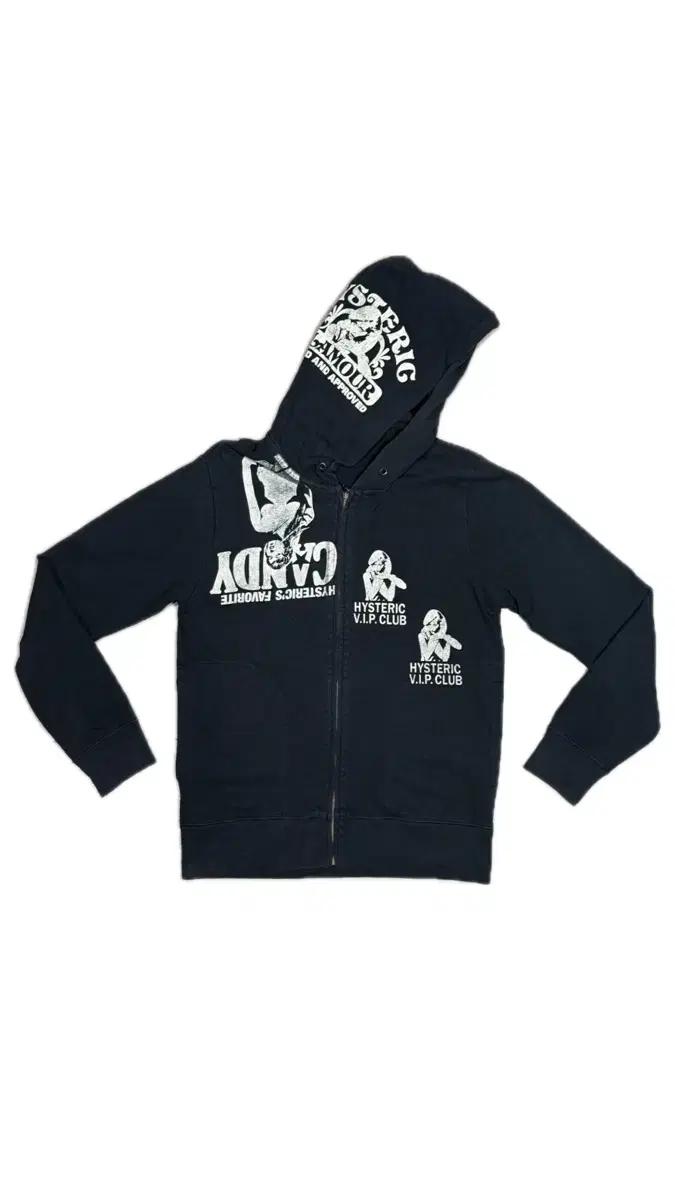 히스테릭 글래머 히스걸 로고 프린팅 후드 집업 자켓