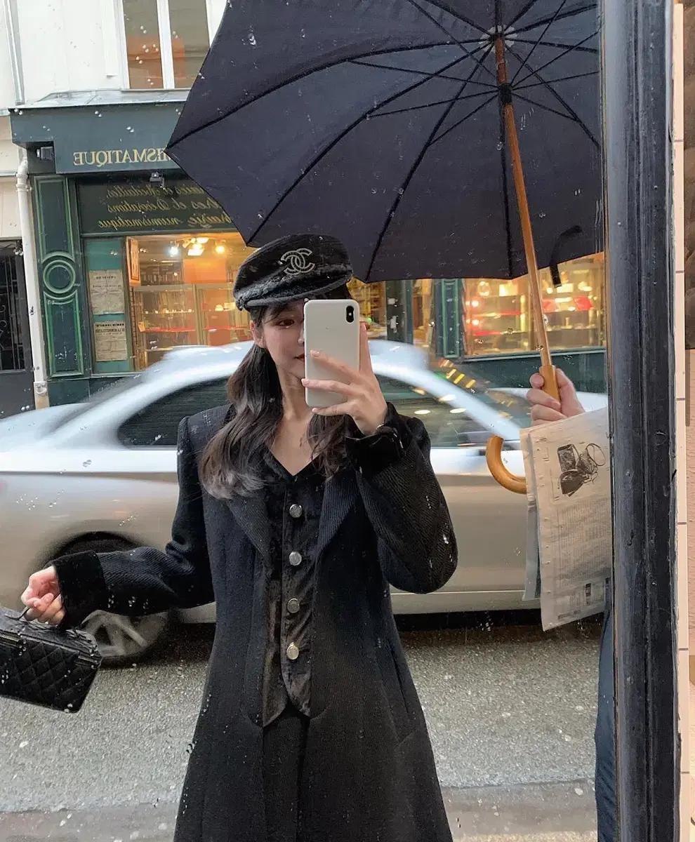 서쿠키 코듀로이 벨벳 롱코트