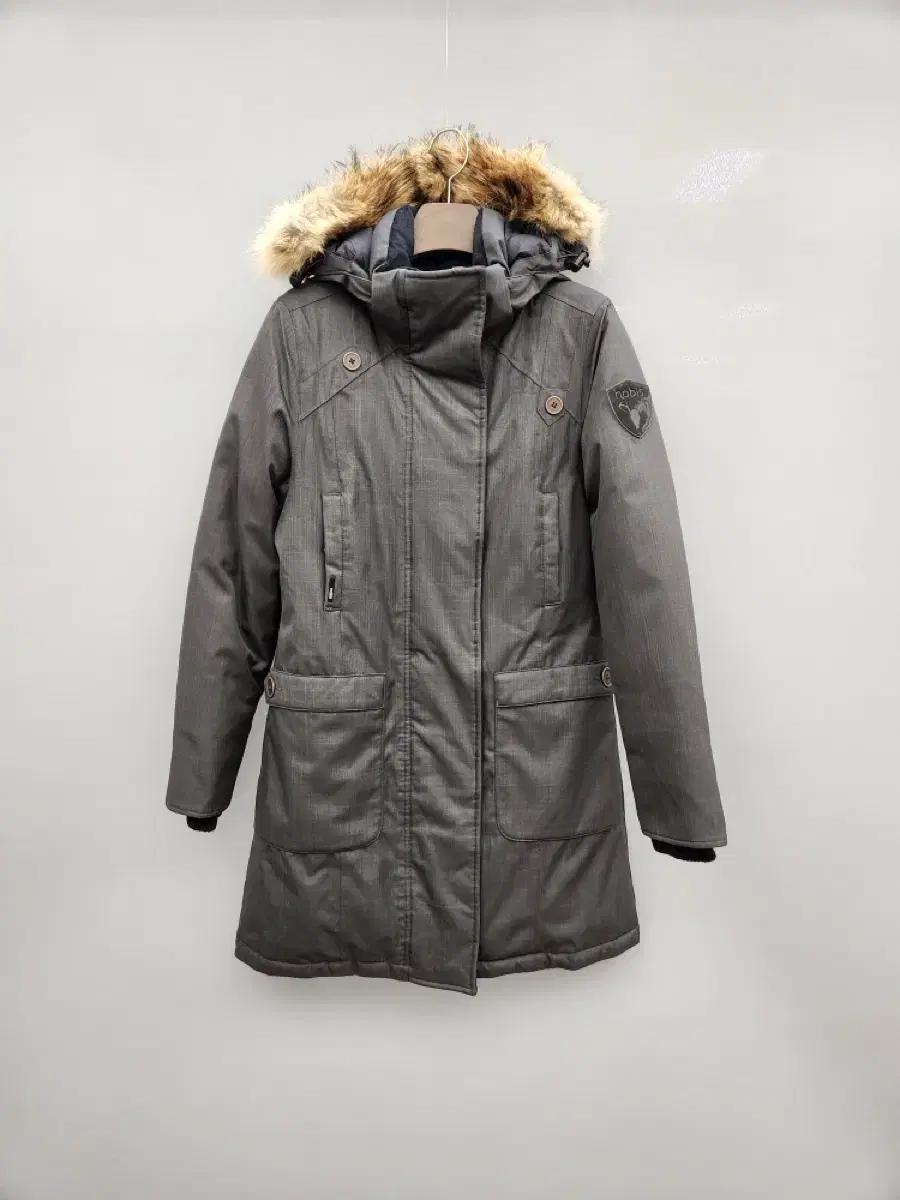 노비스 패딩 그레이 퍼 후드