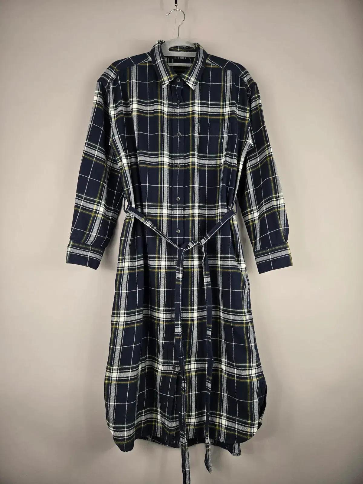 [무료배송]유니클로 S 여성 플란넬 체크 셔츠 롱 원피스