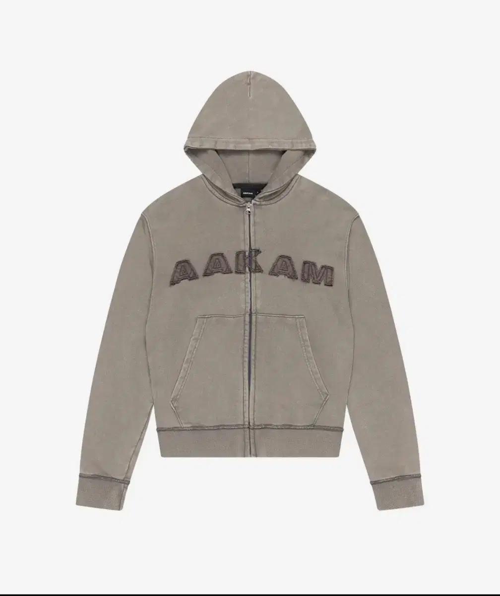 aakam 아캄 Washed Logo Zip-Up Hoodie 카키