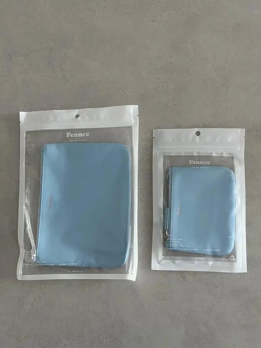 페넥 Fennec 파스텔 블루 지퍼 파우치 세트