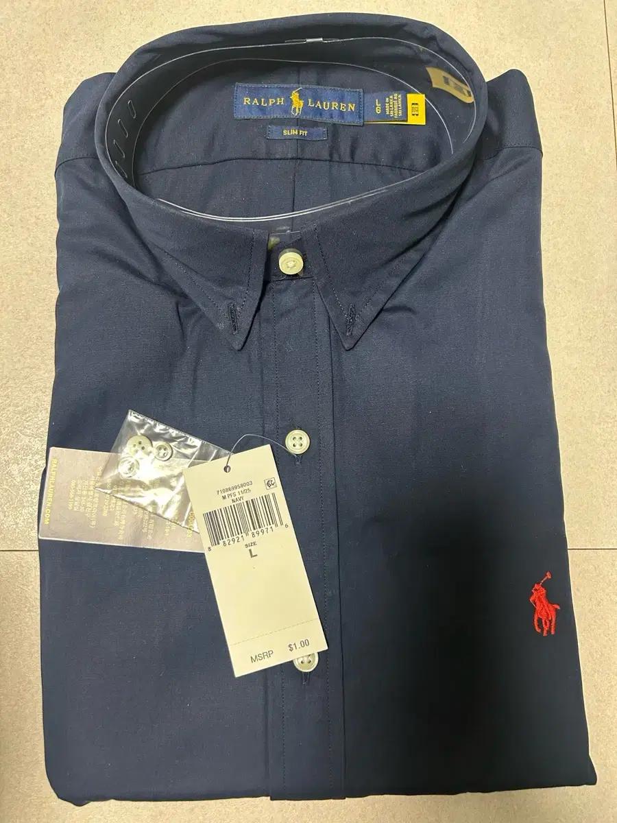 폴로 슬림핏 남성 셔츠 L(새상품)