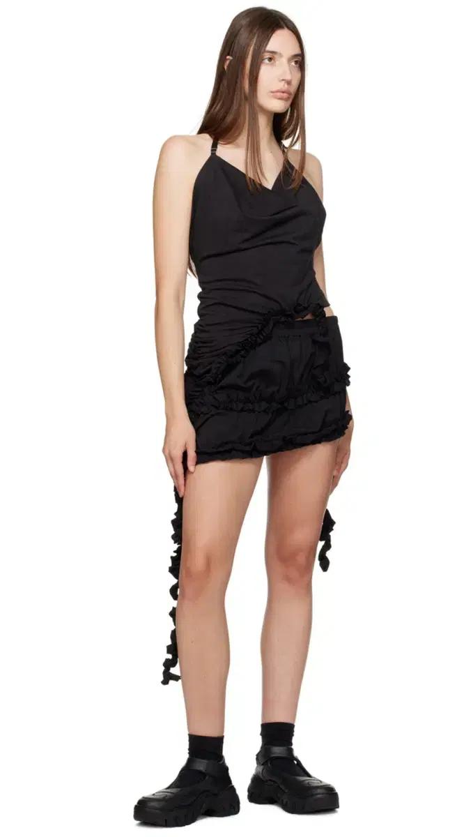 [OPEN YY] Black cotton mini skirt 2size