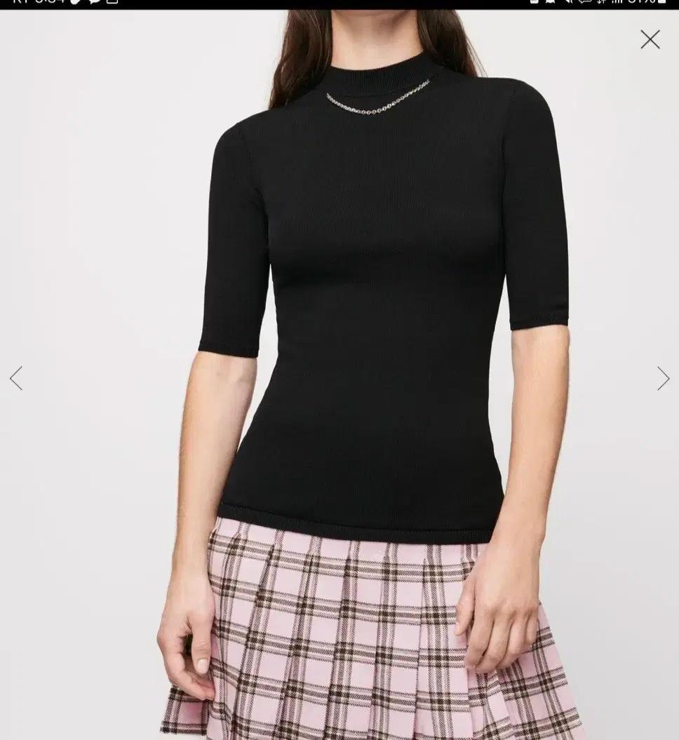 택 새상품)마쥬 넥크리스 포함  블리스 모크넥 하프 니트 원피스