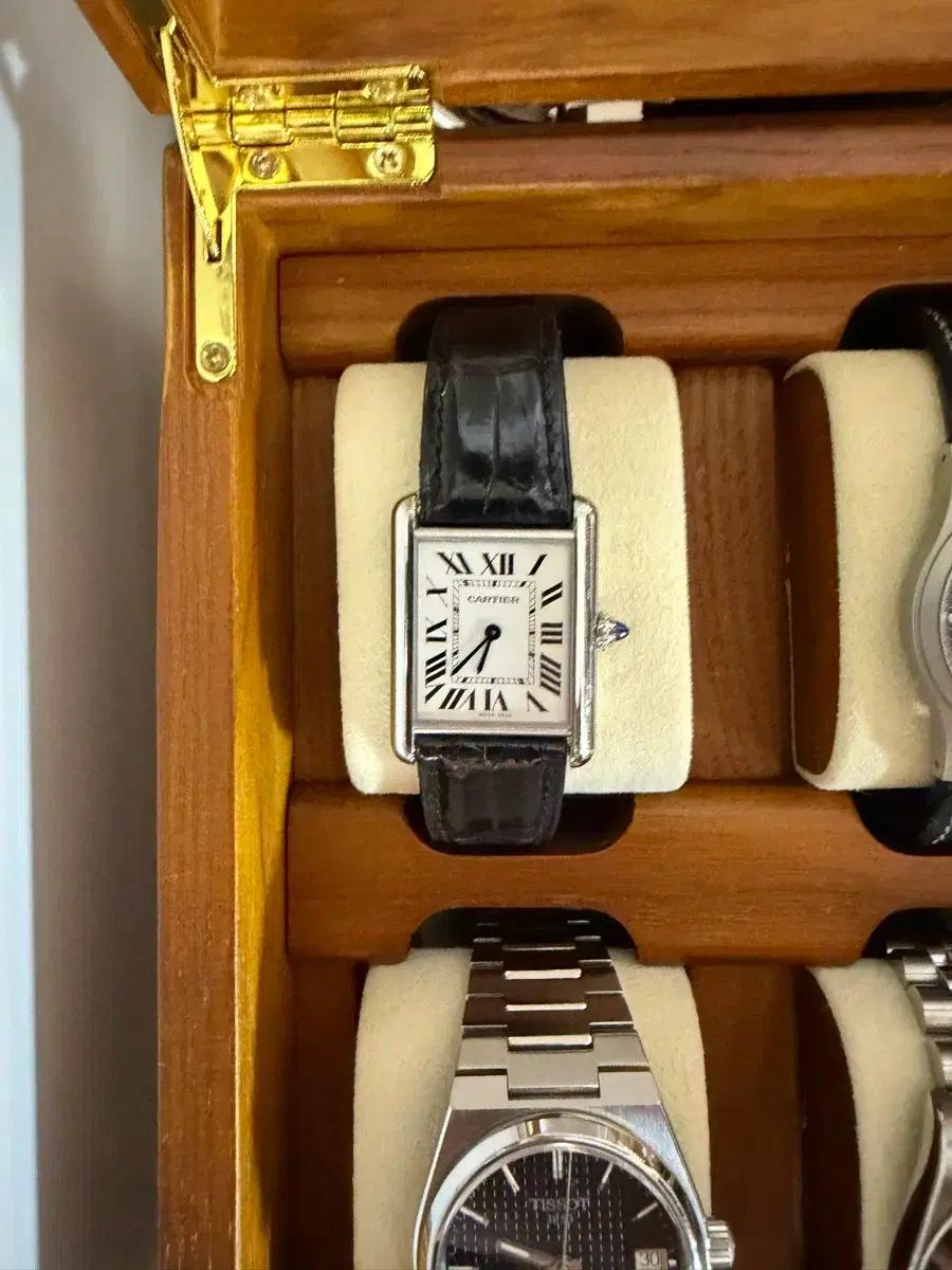 까르띠에 탱크 머스트 라지 사제 브레이슬릿 악어줄2개포함