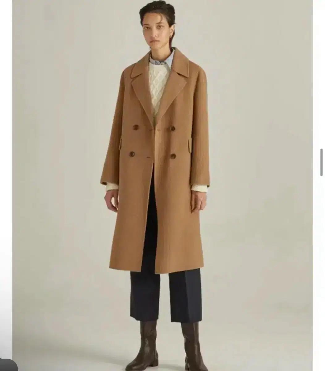 헤지스 울캐시미어 더블버튼 롱코트 90