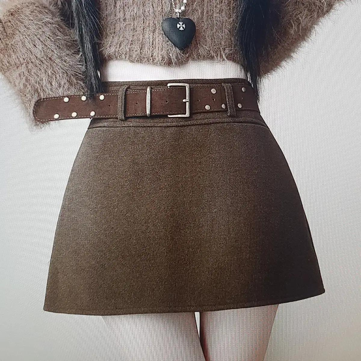 (해외배송 )가을 겨울 모직 미니스커트