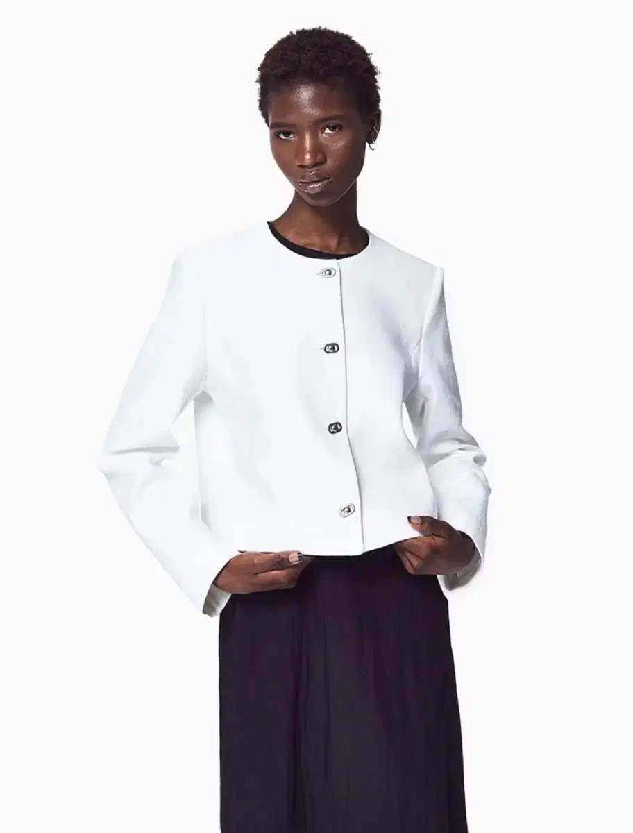 아르카익 linen tweed jacket_white (s)