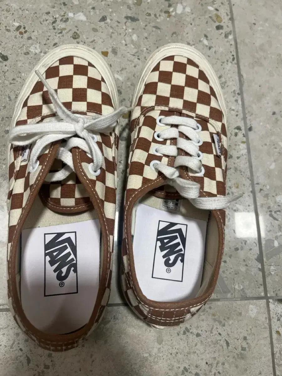 반스 체커보드 어센틱 브라운 슈즈