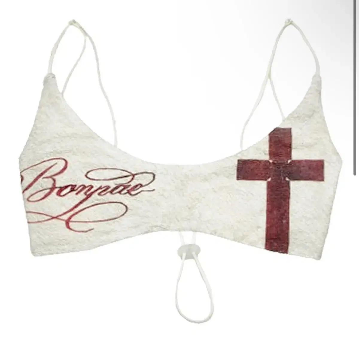 bonnae graphic bikini top ivory