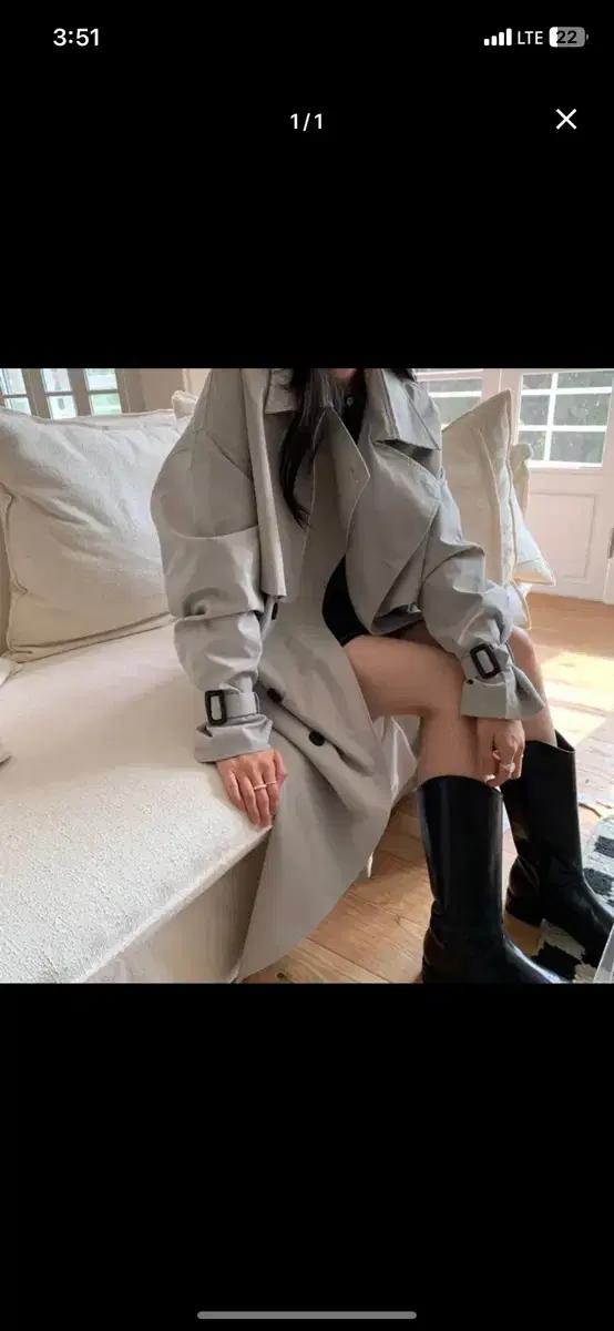 에이블리 데일리쥬 트렌치코트 그레이