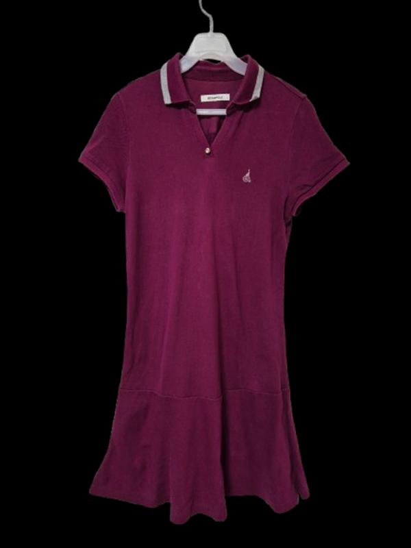 빈폴 버건디 정품 여자 여름용 여성 브이넥 카라피케반팔원피스90