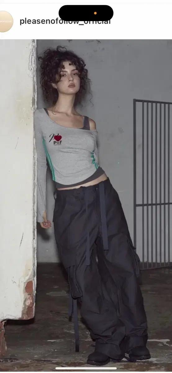 플노팔 벨벳하트탑 그레이 플리즈노팔로우 탑