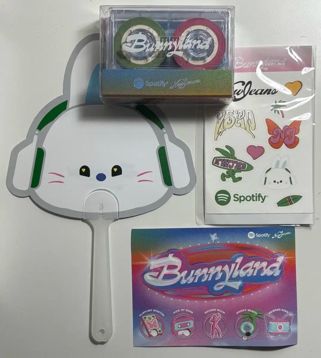 뉴진스 njz 스포티파이 버니랜드 팝업 포카 부채 마스킹테이프 굿즈