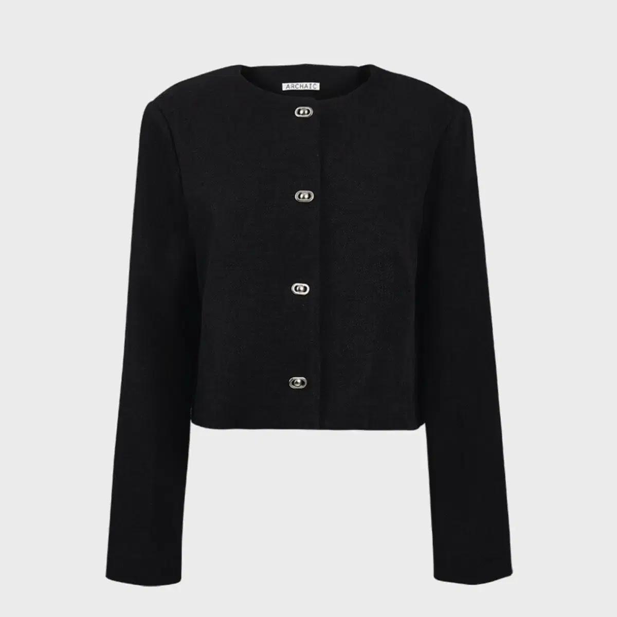 아르카익 linen tweed jacket_black (m)