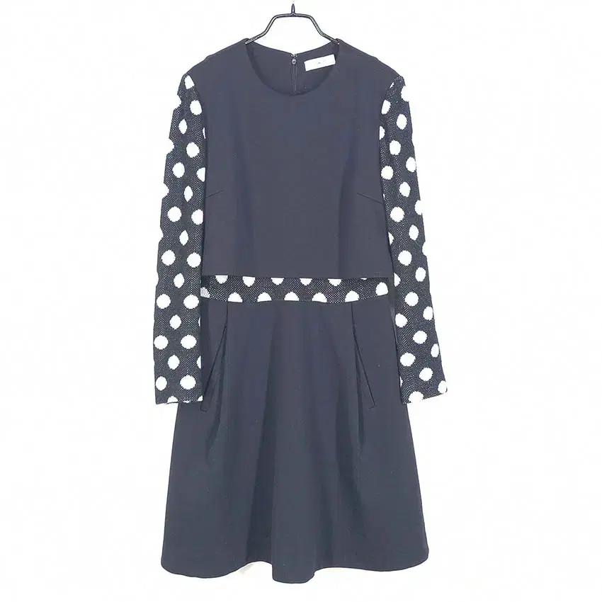 르윗 여성 추동 소매니트 긴팔원피스 네이비 (HU41088)