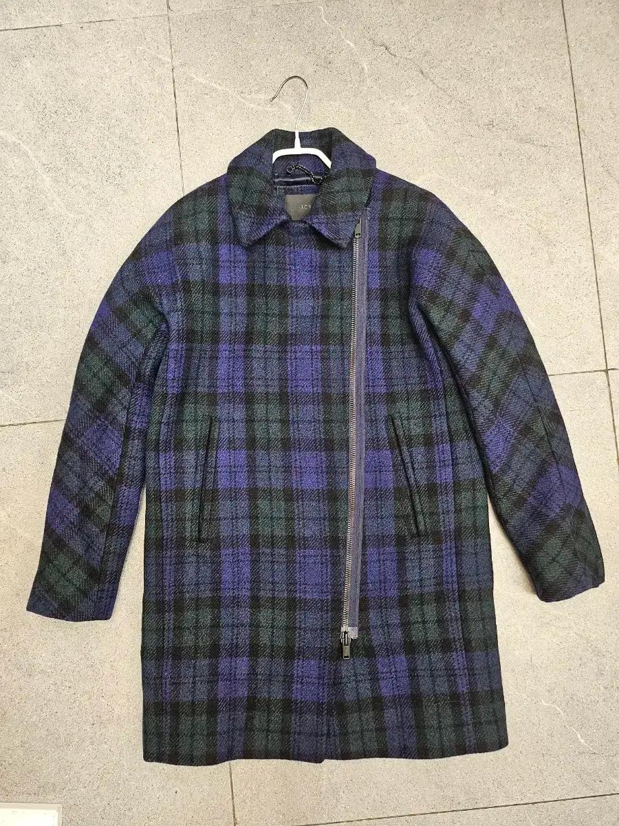 J.Crew의 블랙워치 타탄 체크 무늬 울 코트 0(S)