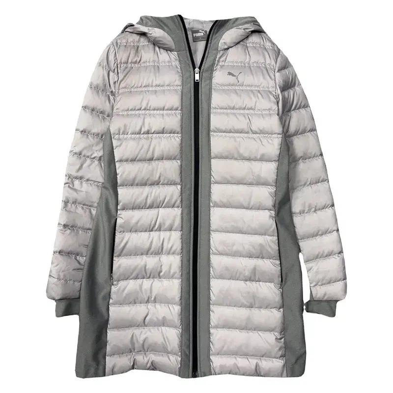 푸마 라이트 그레이 여성 경량 다운 롱 패딩 M