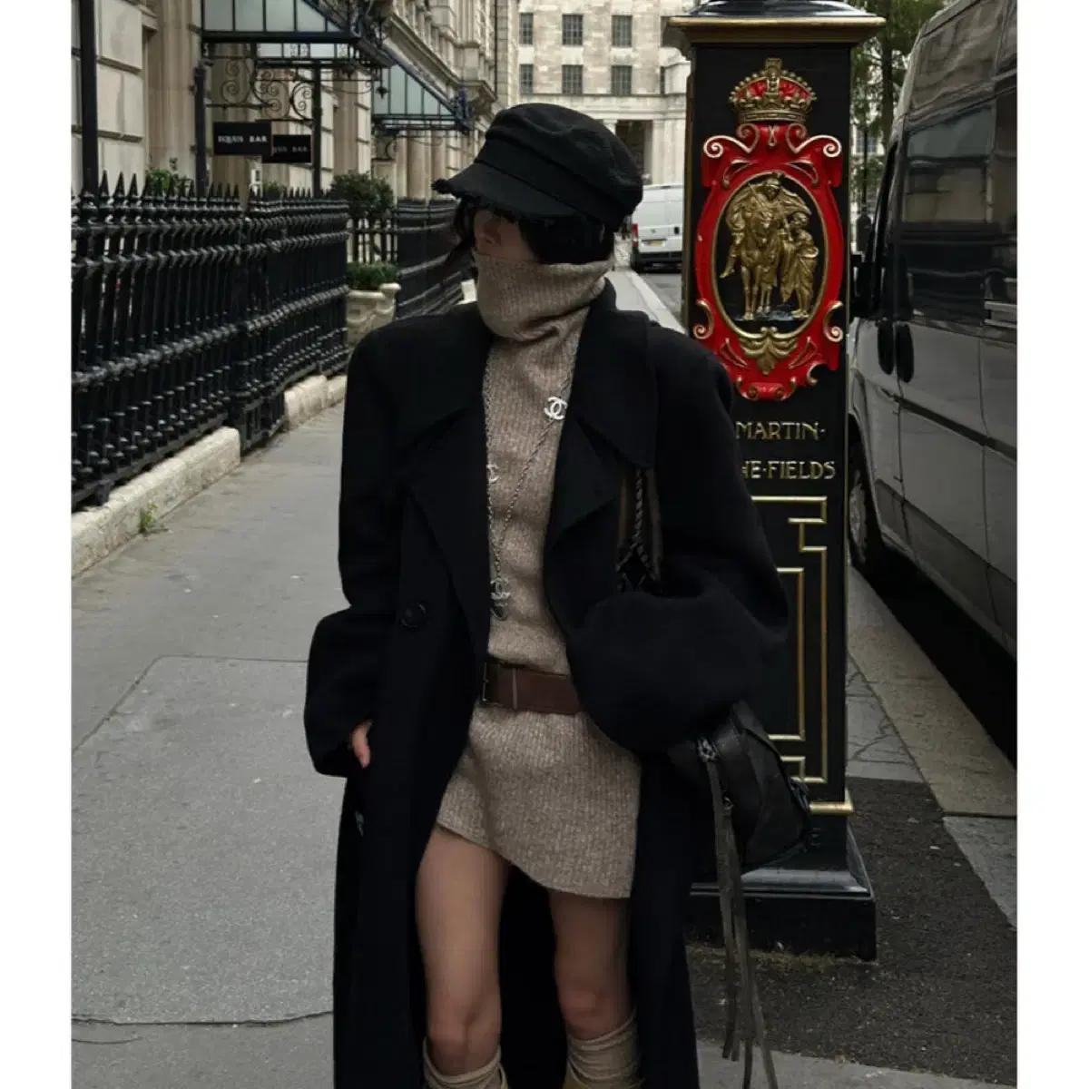 WARDEN EDGE 원피스 니트 터틀넥 이너 슬림핏 니트 미니 원피스