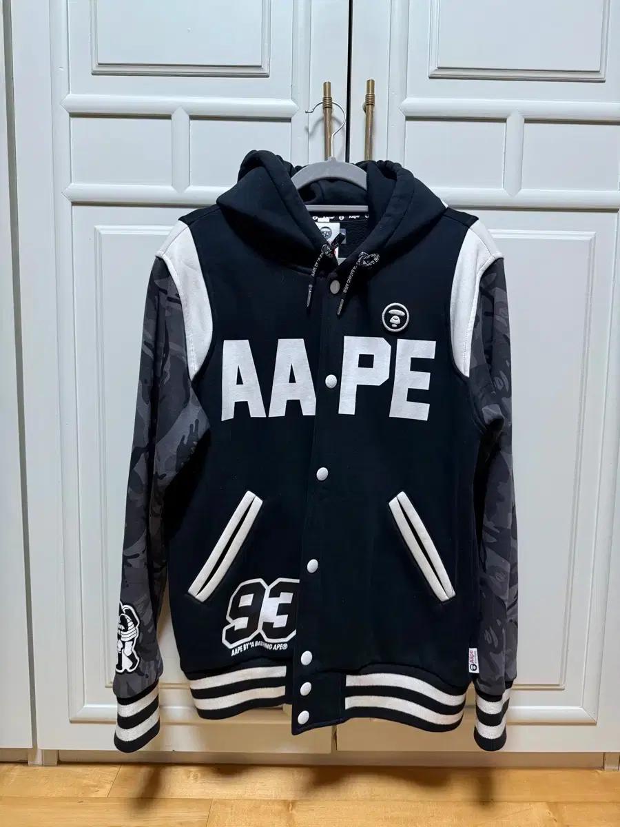 AAPE 후드 스타디움 자켓 블랙 에이프 베이프 M