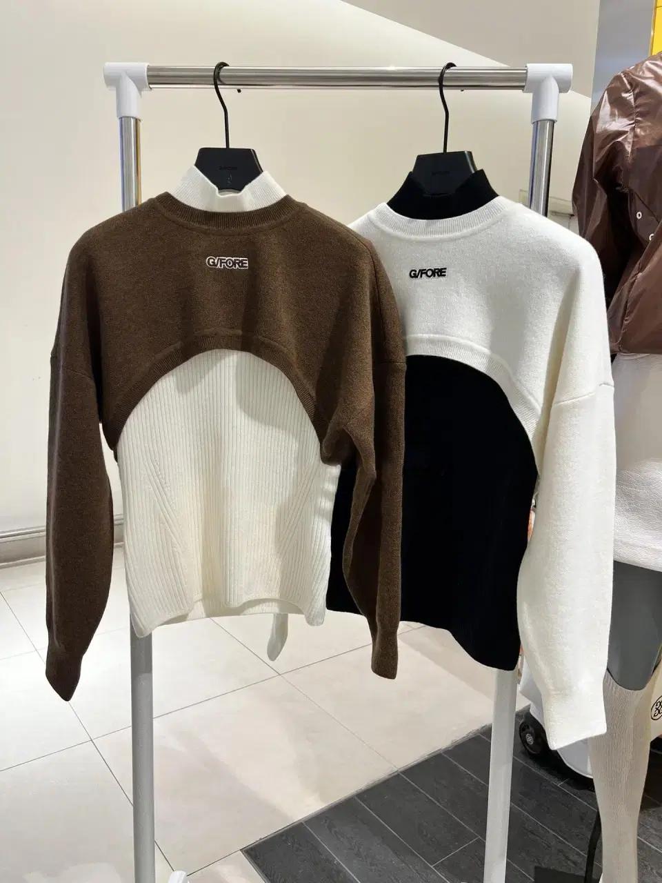 지포어 여성 니트 숄 베스트 투피스 세트