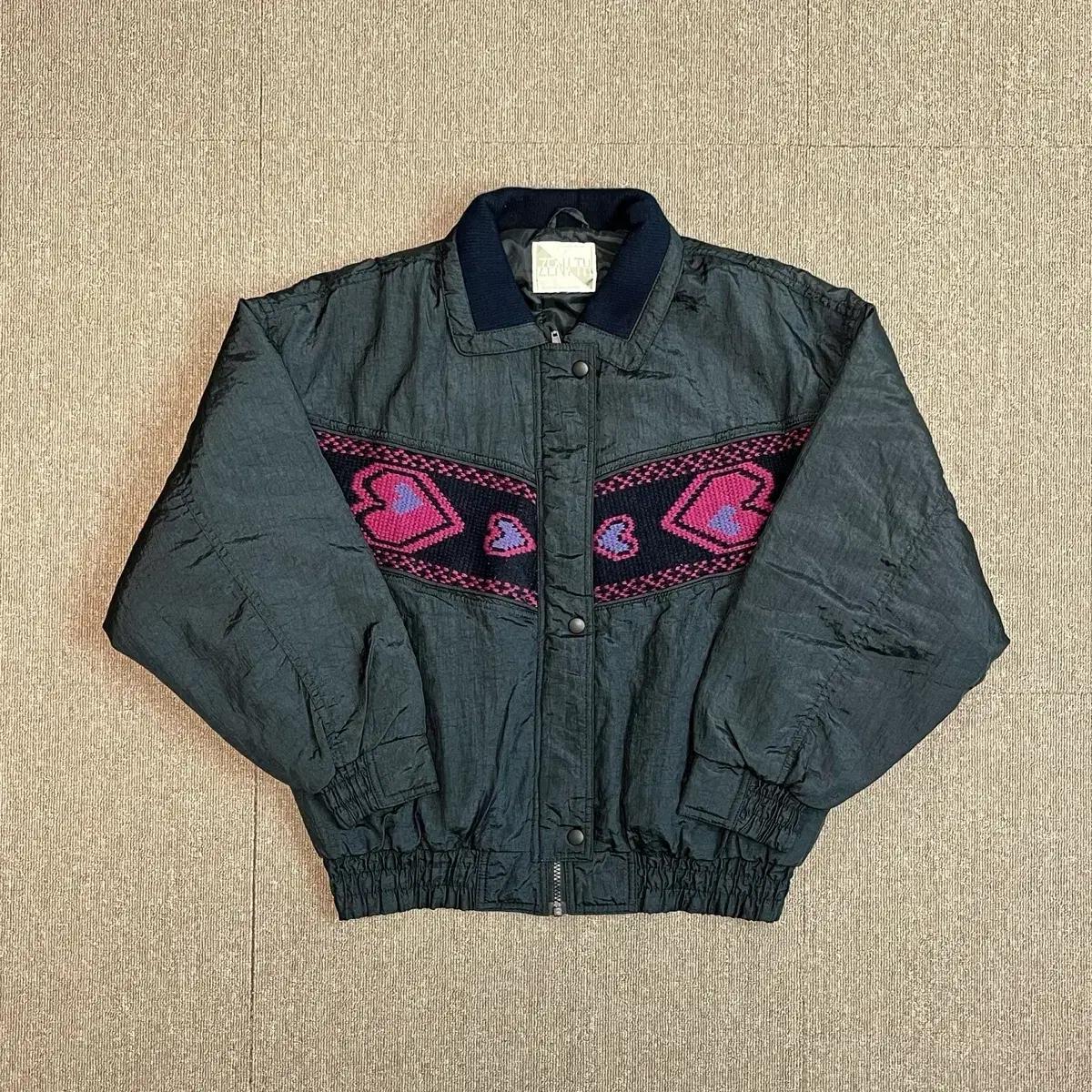 90s Y2K 빈티지 갸루 하트 나일론 자켓