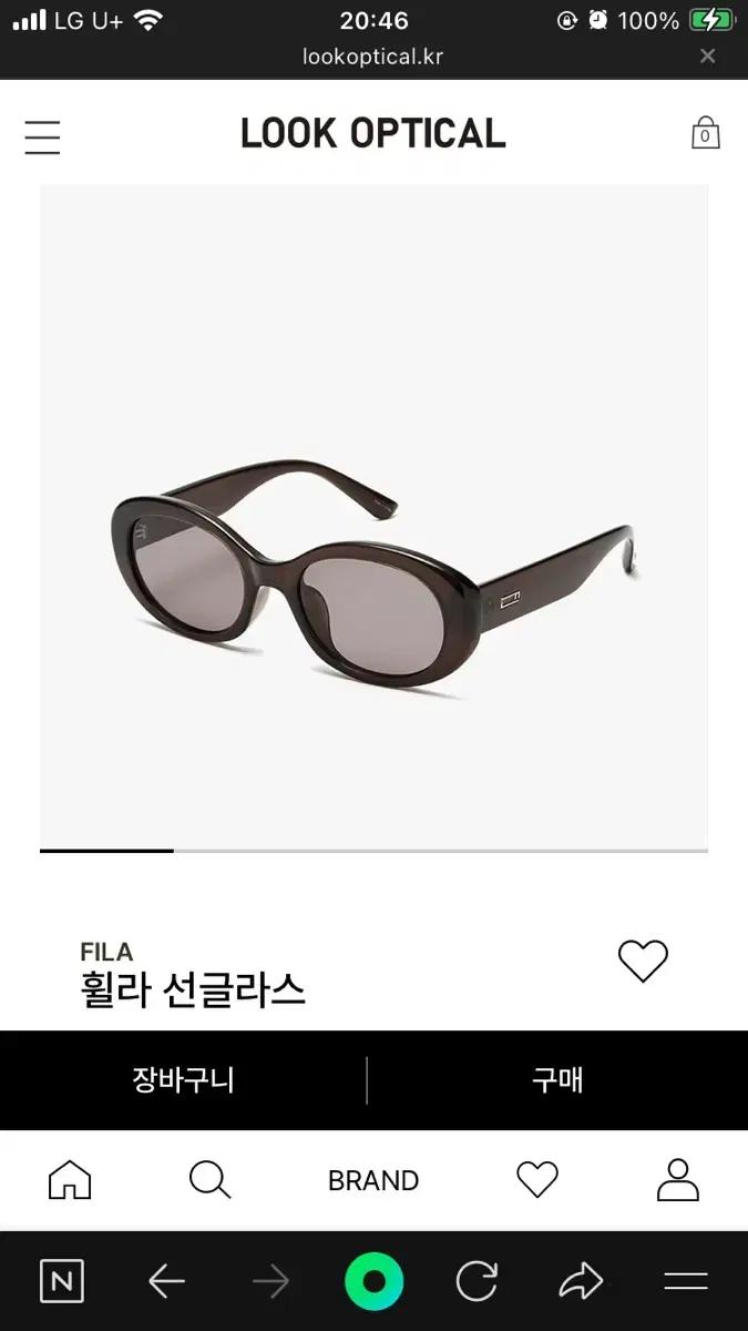 휠라 오벌형 선글라스 블랙